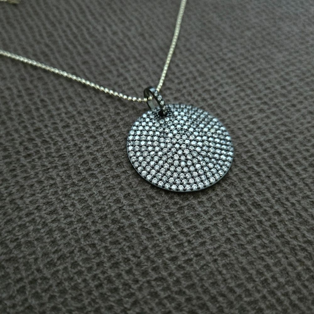 Mary Louise Designs Pave Disc💿 Pendant Necklace - Picture 11 of 15